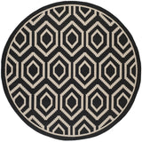 Safavieh Courtyard 7'-10" x 7'-10" Rug in Black / Beige