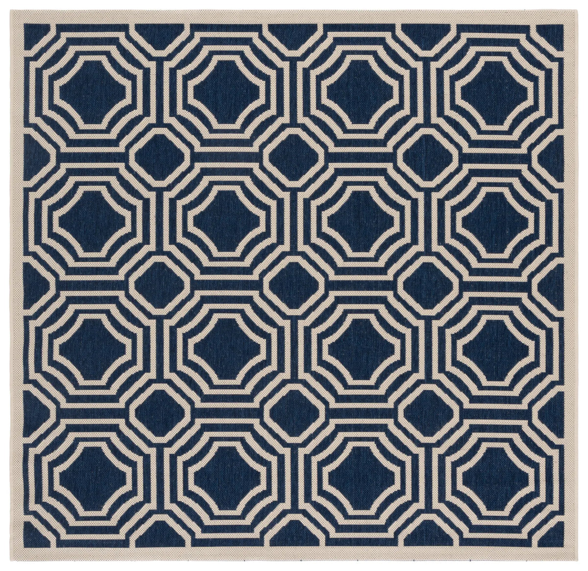 Safavieh Courtyard 5'-3" x 5'-3" Rug in Navy / Beige