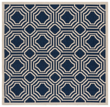 Safavieh Courtyard 5'-3" x 5'-3" Rug in Navy / Beige