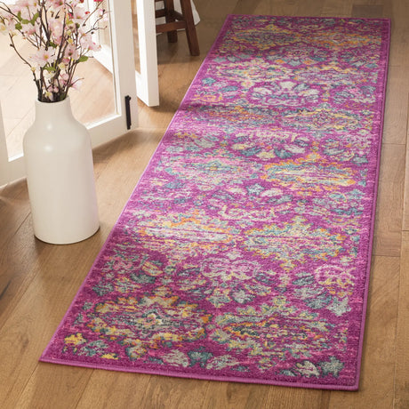 Safavieh Madison 2'-3" x 10'-0" Rug in Fuchsia / Blue