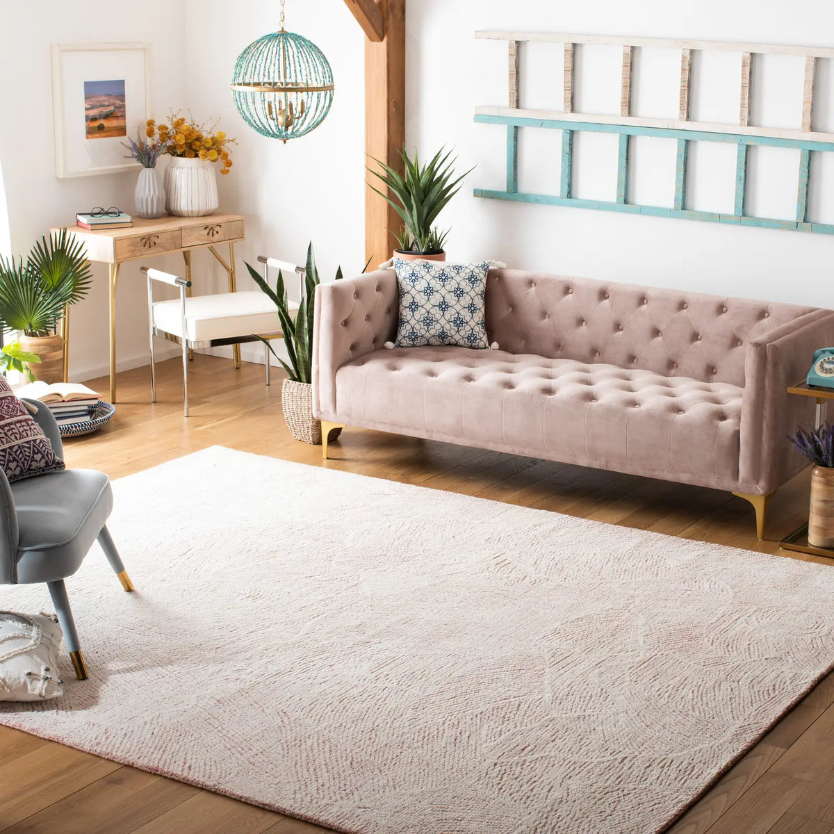 Safavieh Metro 10'-0" x 14'-0" Rug in Pink / Ivory
