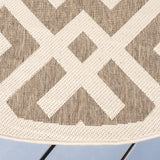 Safavieh Courtyard 5'-3" x 5'-3" Rug in Brown / Bone