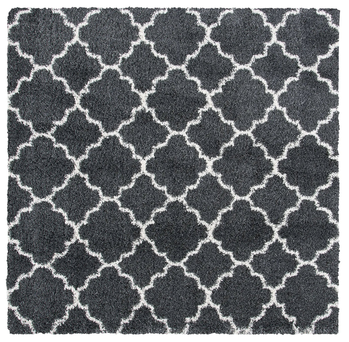 Safavieh Hudson Shag 7'-0" x 7'-0" Rug in Dark Grey / Ivory