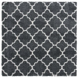 Safavieh Hudson Shag 7'-0" x 7'-0" Rug in Dark Grey / Ivory