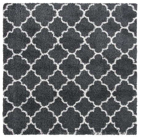 Safavieh Hudson Shag 7'-0" x 7'-0" Rug in Dark Grey / Ivory