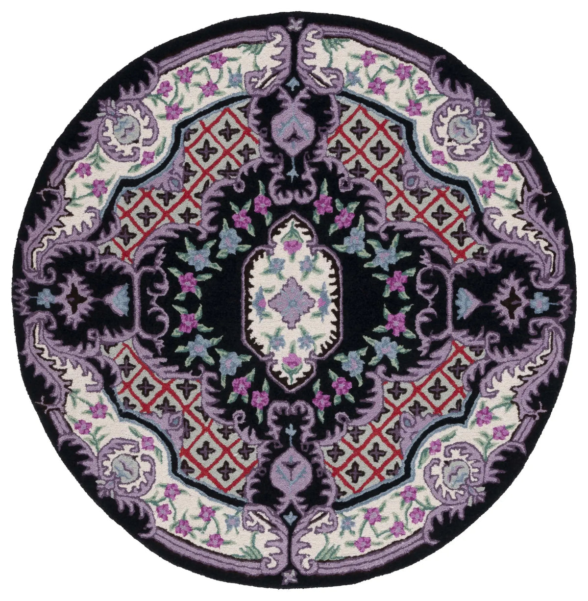 Safavieh Bellagio 5'-0" x 5'-0" Rug in Black / Ivory