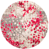 Safavieh Monaco 6'-7" x 6'-7" Rug in Grey / Fuchsia