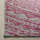 Safavieh Courtyard 4'-0" x 5'-7" Rug in Light Grey / Fuchsia