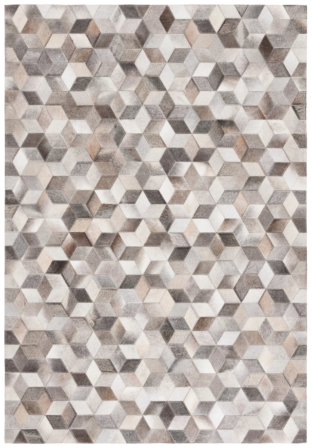 Safavieh Studio Leather 4'-0" x 6'-0" Rug in Grey / Light Brown