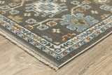 Oriental Weavers Sphinx KEIRA KEI01 Grey Floral Rugs - corner detail