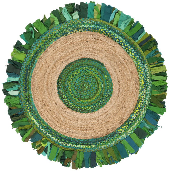 Safavieh Cape Cod 4'-0" x 4'-0" Rug in Green / Natural