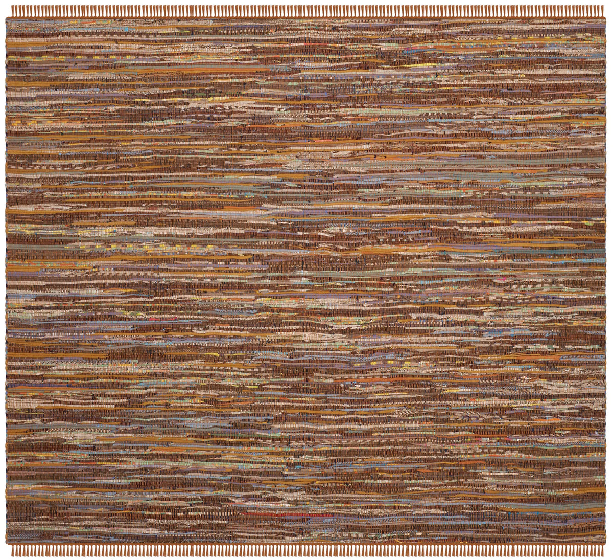 Safavieh Rag Rug 6'-0" x 6'-0" Rug in Gold / Multi