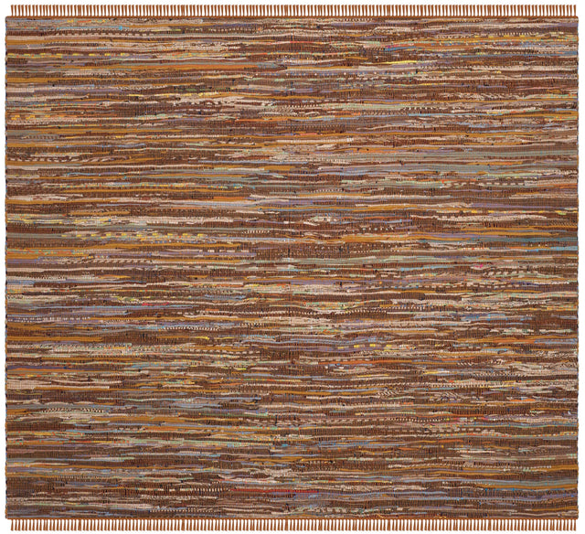 Safavieh Rag Rug 6'-0" x 6'-0" Rug in Gold / Multi