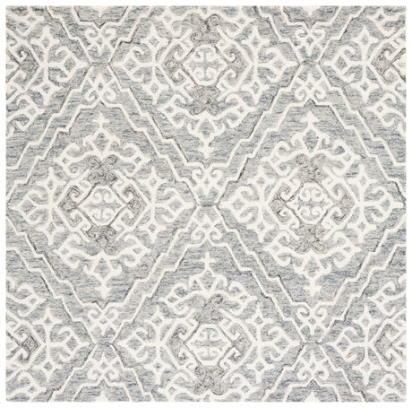 Safavieh Micro-Loop 5'-0" x 5'-0" Rug in Grey / Ivory