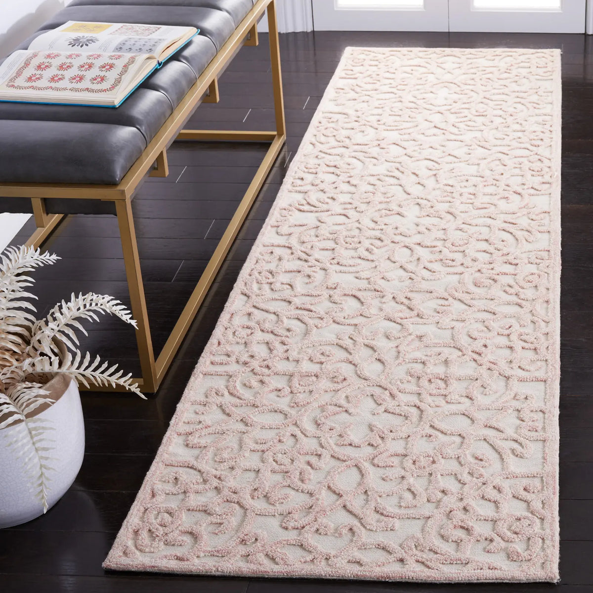 Safavieh Trace 2'-3" x 8'-0" Rug in Ivory / Pink