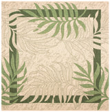 Safavieh Courtyard 6'-7" x 6'-7" Rug in Cream / Green