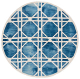 Safavieh Dip Dye 7'-0" x 7'-0" Rug in Ivory / Blue