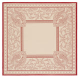 Safavieh Courtyard 6'-7" x 6'-7" Rug in Natural / Red