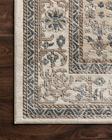 Loloi Teagan Tea-02 Oatmeal/Ivory Rugs - corner on wood