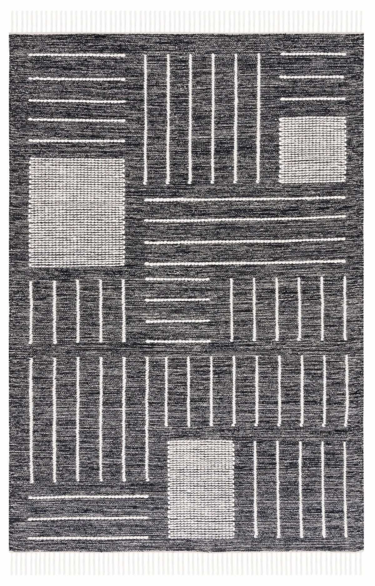 Safavieh Kilim 3'-0" x 5'-0" Rug in Black / Ivory