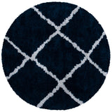 Safavieh August Shag 500 6'-7" x 6'-7" Rug in Navy / Ivory