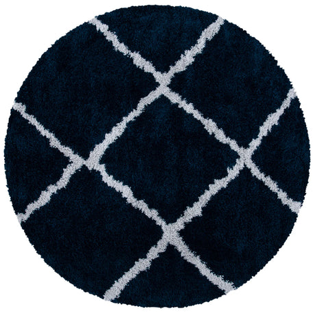 Safavieh August Shag 500 6'-7" x 6'-7" Rug in Navy / Ivory