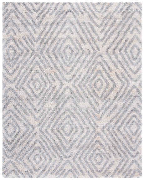 Safavieh Berber Shag 200 10'-0" x 14'-0" Rug in Cream / Grey