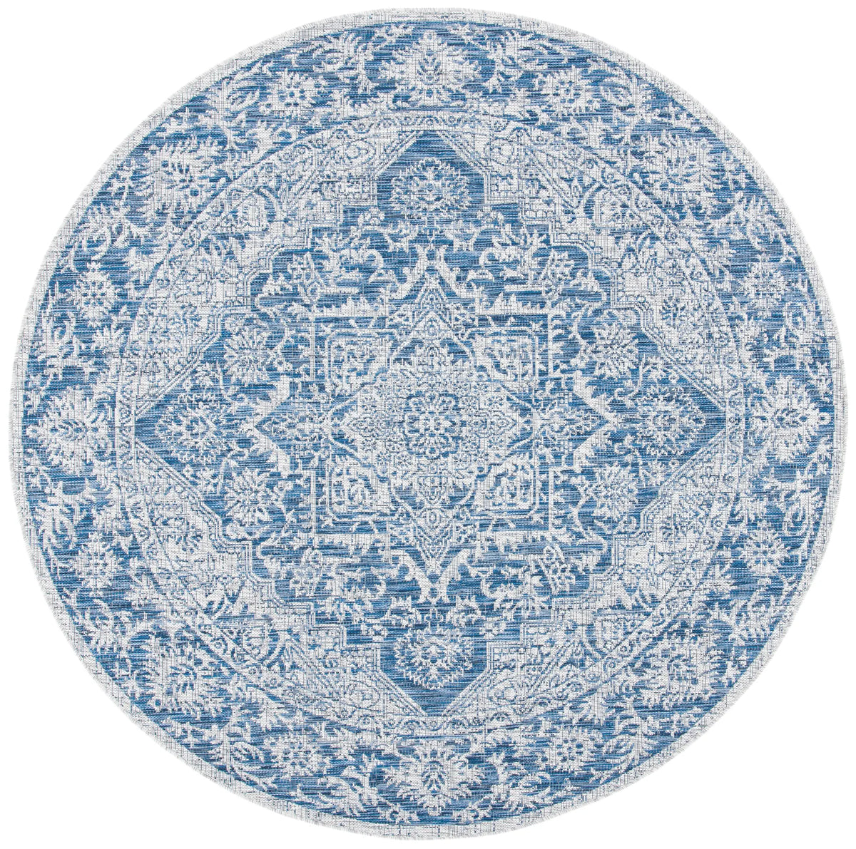 Safavieh Courtyard 6'-7" x 6'-7" Rug in Light Grey / Navy