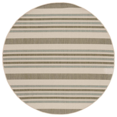 Safavieh Courtyard 5'-3" x 5'-3" Rug in Beige / Green