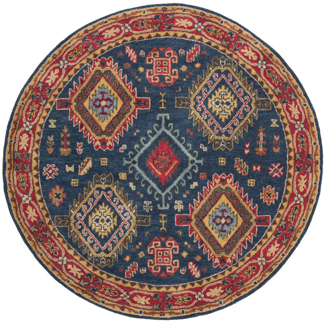 Safavieh Heritage 6'-0" x 6'-0" Rug in Navy / Red