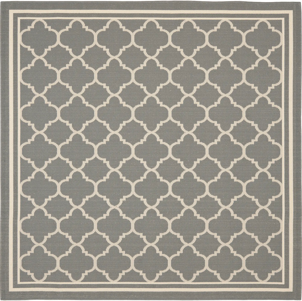 Safavieh Courtyard 6'-7" x 6'-7" Rug in Anthracite / Beige