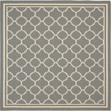 Safavieh Courtyard 6'-7" x 6'-7" Rug in Anthracite / Beige