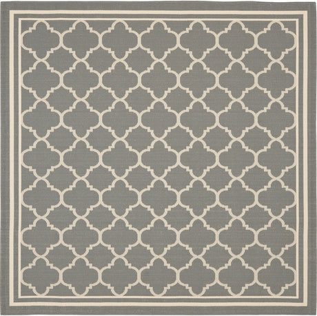 Safavieh Courtyard 6'-7" x 6'-7" Rug in Anthracite / Beige