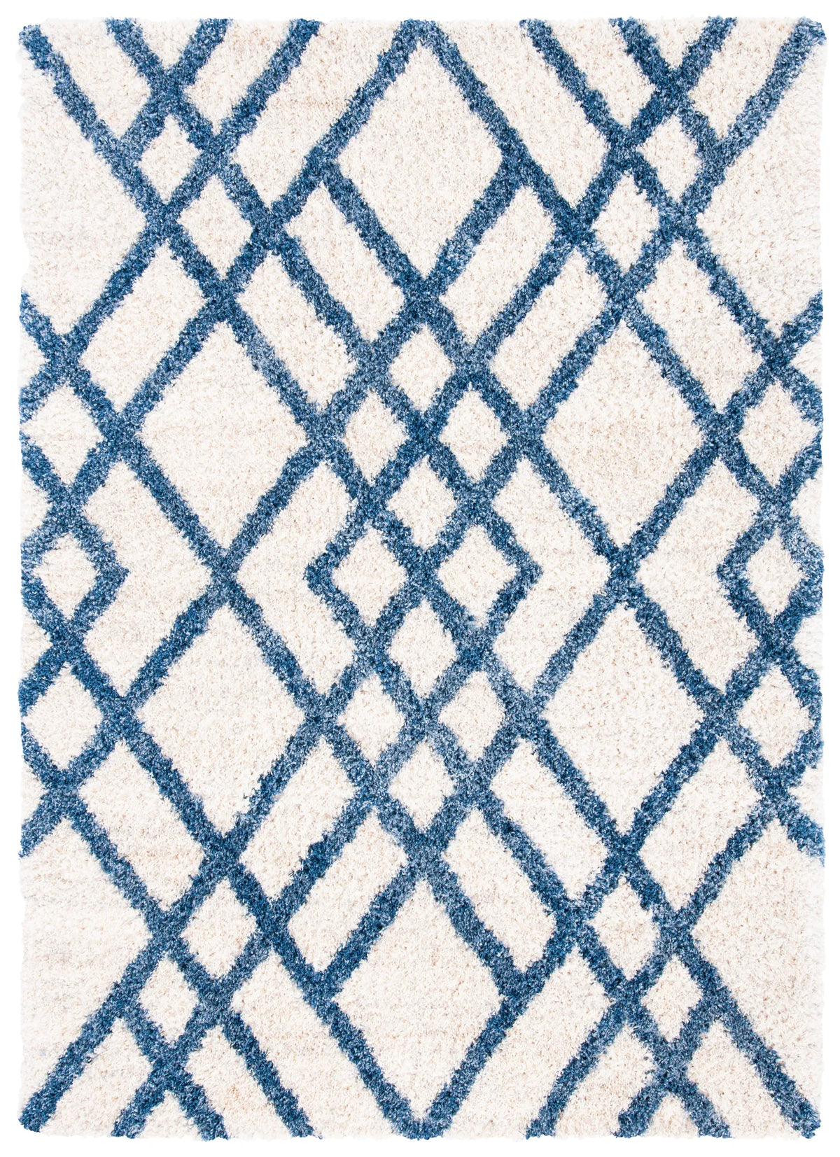 Safavieh Berber Shag 200 4'-0" x 6'-0" Rug in Ivory / Blue