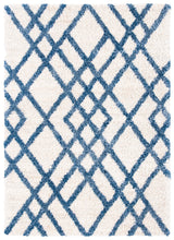 Safavieh Berber Shag 200 4'-0" x 6'-0" Rug in Ivory / Blue