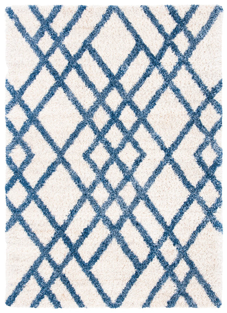 Safavieh Berber Shag 200 4'-0" x 6'-0" Rug in Ivory / Blue