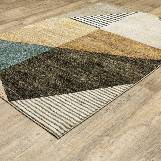 Oriental Weavers Strada Str10 Gold/ Multi Rug - angle detail