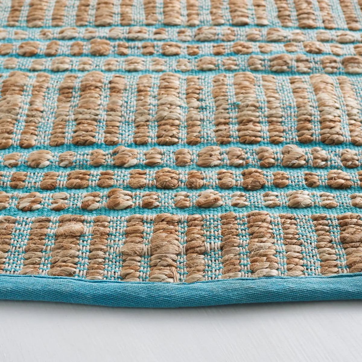 Safavieh Natural Fiber 7'-0" x 7'-0" Rug in Teal / Natural