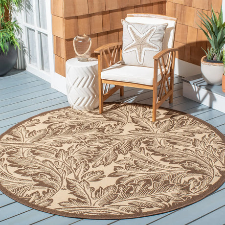 Safavieh Courtyard 6'-7" x 6'-7" Rug in Natural / Brown