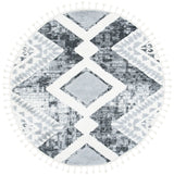 Safavieh Moroccan Tassel Shag 6'-7" x 6'-7" Rug in Grey / Ivory