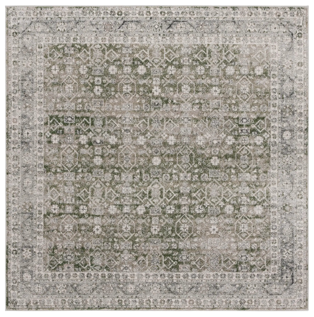 Safavieh Vintage Tabriz 6'-7" x 6'-7" Rug in Green / Grey