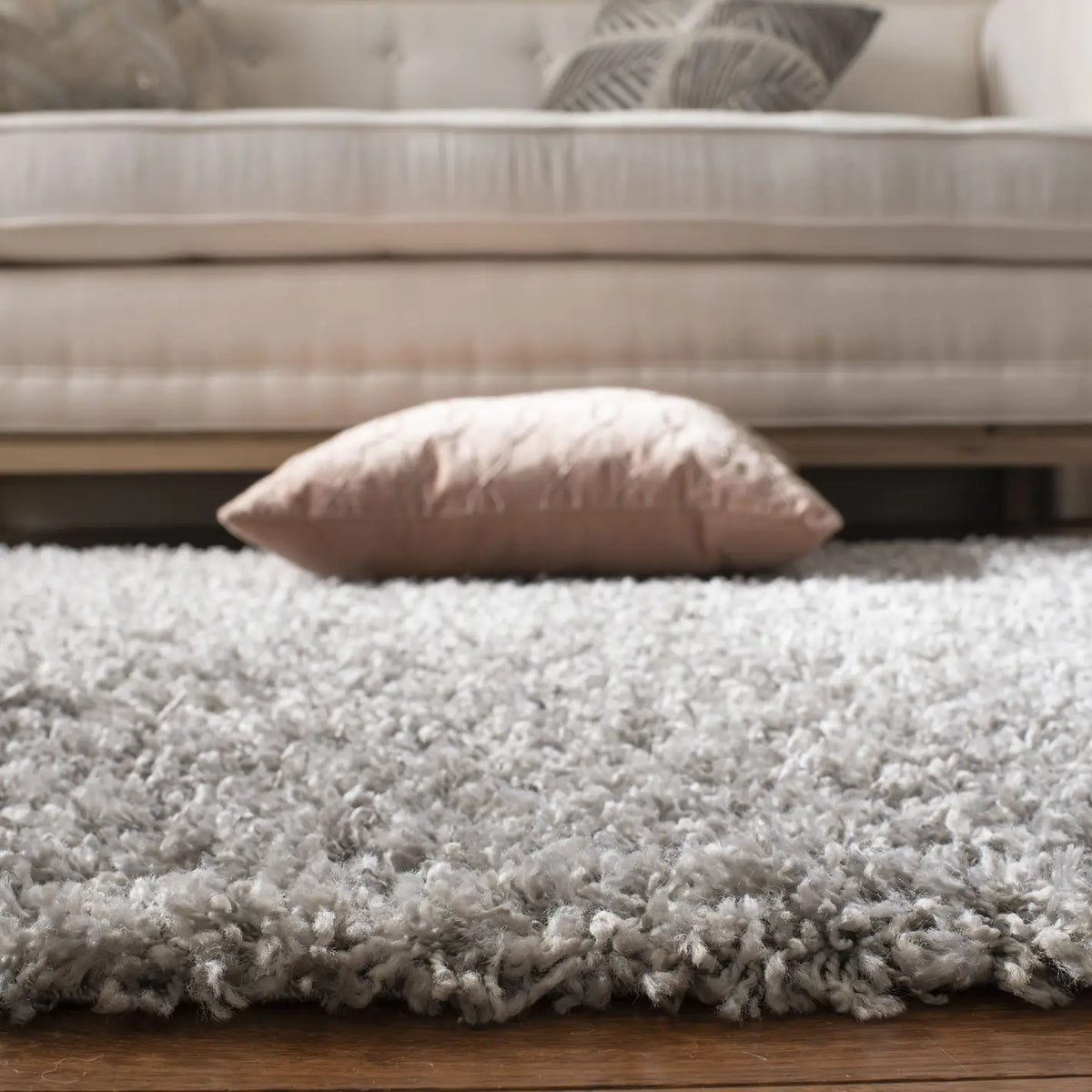 Safavieh Pro Lux Shag 400 4'-0" x 6'-0" Rug in Grey / Cream