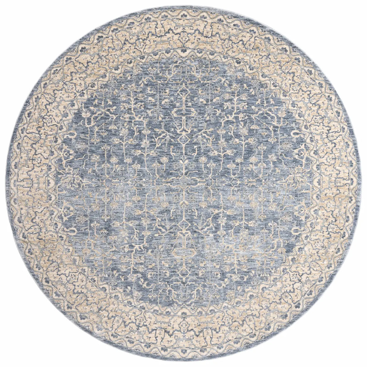 Loloi Pandora Pan-04 Dark Blue / Ivory Rugs - round flat