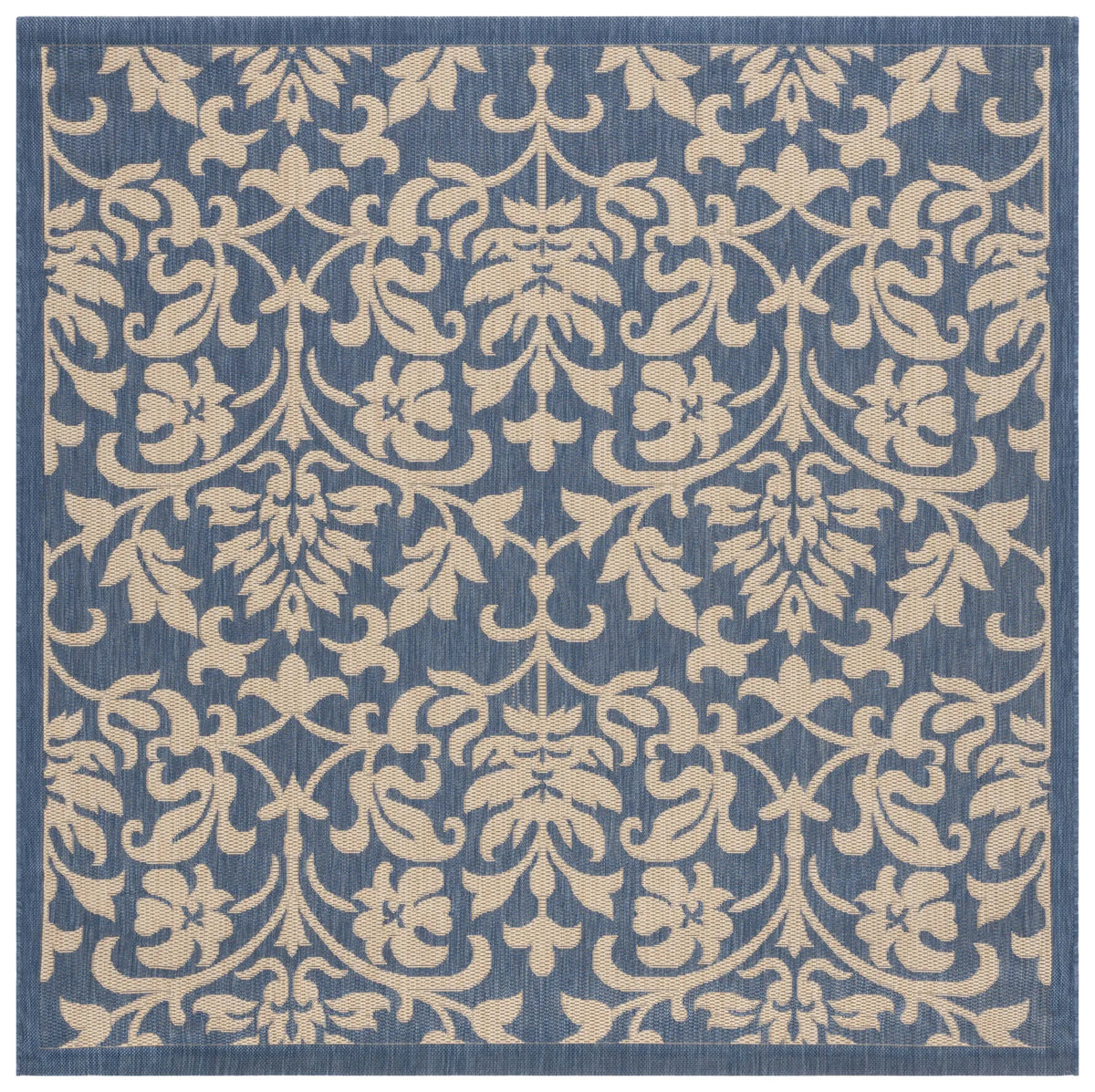 Safavieh Courtyard 6'-7" x 6'-7" Rug in Blue / Natural