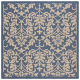 Safavieh Courtyard 6'-7" x 6'-7" Rug in Blue / Natural