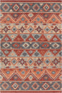 Chandra Ethel ETH-52804 Red / Orange / Blue / Natural rug, flat view