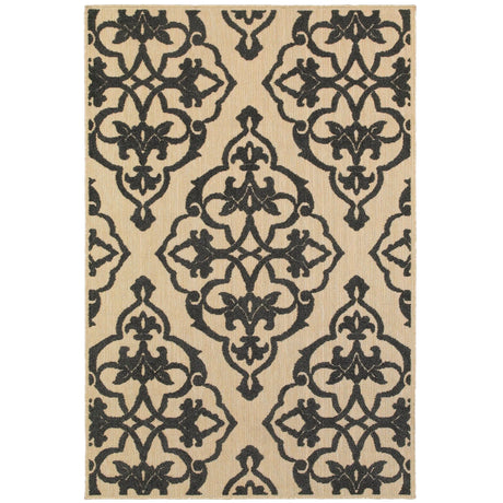 Oriental Weavers Sphinx Cayman 001B9 Sand / Charcoal Rugs - main flat