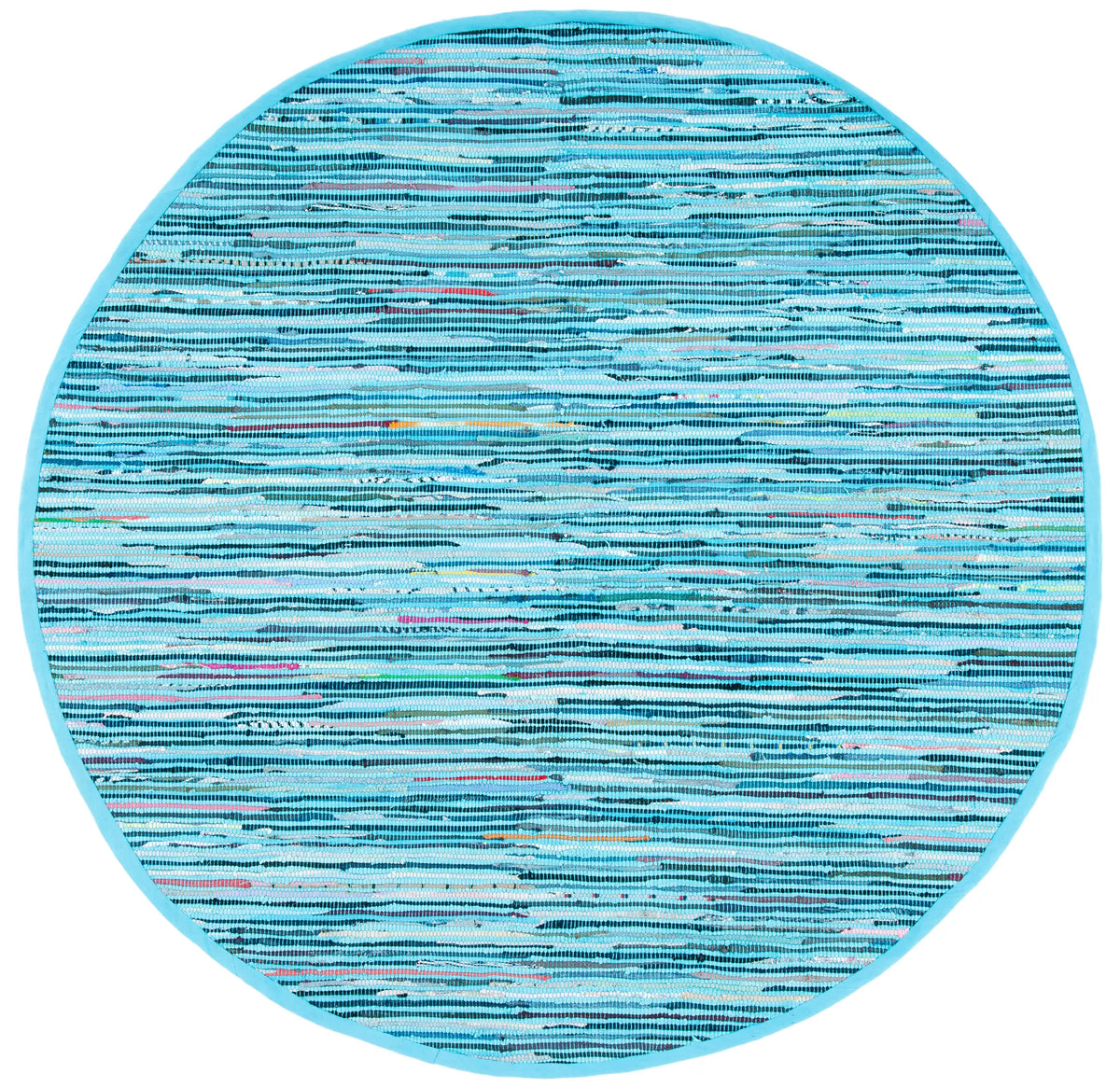 Safavieh Rag Rug 6'-0" x 6'-0" Rug in Turquoise / Multi