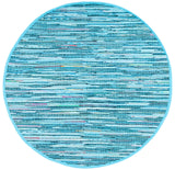 Safavieh Rag Rug 6'-0" x 6'-0" Rug in Turquoise / Multi