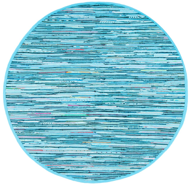 Safavieh Rag Rug 6'-0" x 6'-0" Rug in Turquoise / Multi